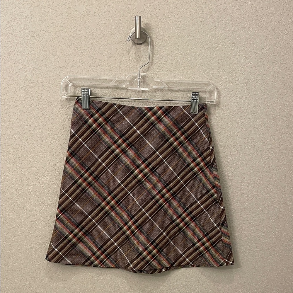 Princess Polly Darwin Brown Plaid Mini Skirt